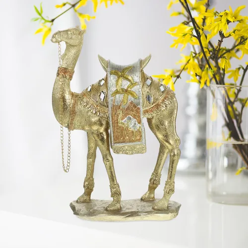 Vista 5 de ABOOFAN Estatua de camello de simulación para decoración del hogar, figura de camello de resina de estilo de Oriente Medio para el hogar, oficina