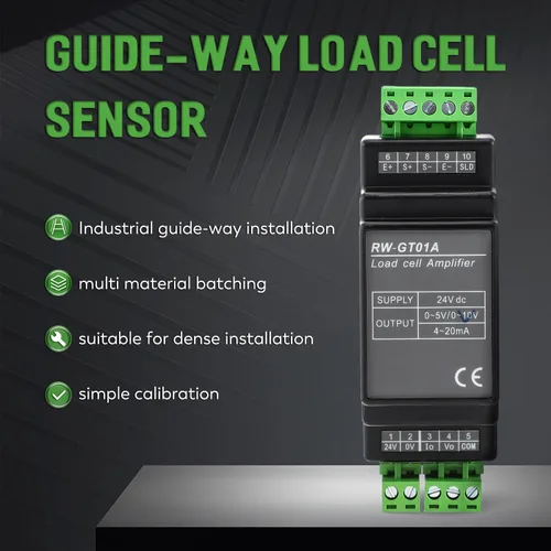 Vista 2 de CGOLDENWALL RW-GT01A DIN Rail - Transductor transmisor con sensor de célula de carga montable (salida señal: 0-10V)