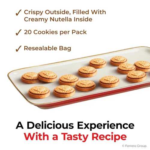 Vista 6 de Nutella Galletas de galletas, paquete de bocadillos dulces con crema