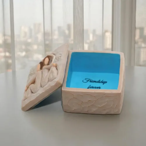 Vista 2 de Caja de recuerdo de la amistad, regalo sentimental para mejor amiga, regalo significativo para hermana, caja de memoria única pintada a mano