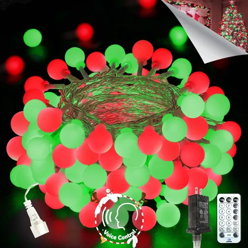 Vista 12 de LORRYTE Luces de Navidad marroquíes para exteriores operadas por batería, 60 LED de 36 pies, luces de globo de hadas con 8 modos de iluminación