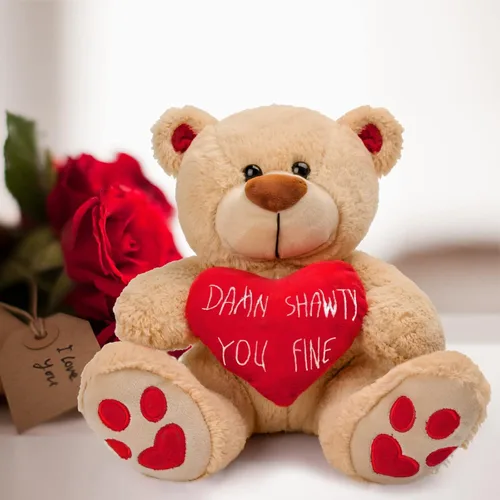 Vista 8 de CaseTank Regalos para el día de San Valentín para sus hijos: oso de peluche de 10 pulgadas divertido y lindo regalo de peluche, regalos