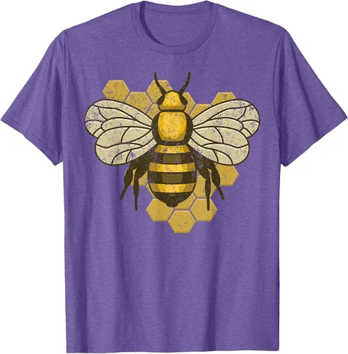 Vista 28 de Retro Beekeeper Beekeeper Honey Bumblebee Vintage Saves Bees T-Shirt Asphalt Grey