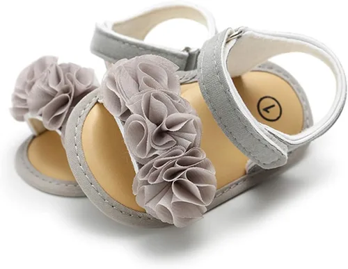Vista 5 de Timatego Sandalias de verano para bebés y niñas con suela suave de flores, zapatos de vestir para cuna, recién nacidos, para recién nacidos