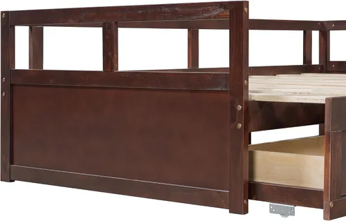 Vista 7 de MERITLINE Sofá cama con nido y dos cajones, sofá cama extensible para dormitorio, sala de estar, espresso