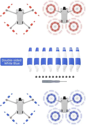 Vista 2 de 8 hélices para DJI Mini 3 Pro Drone 6030F Accesorios de utilería Menos reducción de ruido Hélice de liberación rápida (azul y blanco 8)