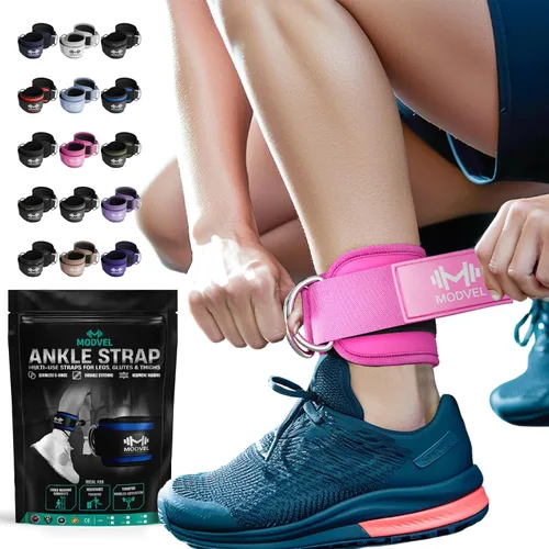 Vista 29 de Modvel Gym Ankle Strap for Cable Machines – Glute & Leg Kickback Ankle Straps for Gym Workouts – Adjustable, Padded Support for Strength Training