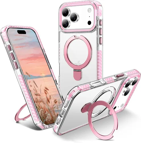 Vista 8 de UMIONE - Funda con diseño de anillo magnético giratorio de 360° para iPhone 11, soporte de bucle invisible integrado, compatible con Magsafe, funda