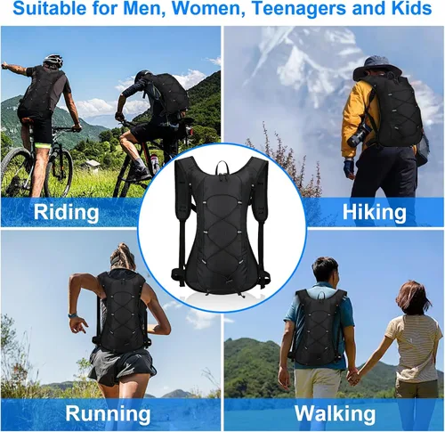 Vista 2 de Mochila de hidratación, mochila de ciclismo al aire libre, mochila de hidratación ligera con vejiga de hidratación de 70 onzas, mochila de agua