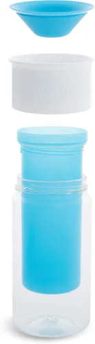 Vista 7 de Munchkin® Miracle® 360 - Vaso para beber con aislamiento, incluye calcomanías para personalizar la taza, 9 onzas, azul