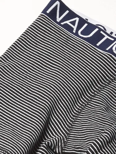Vista 3 de Nautica Calzoncillos tipo bóxer de algodón elástico para hombre, paquete de 4