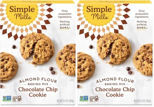 Vista 9 de Simple Mills Mezcla de harina de almendra para hornear, masa de galletas con chispas de chocolate - Sin gluten, a base de plantas, 9.4 onzas
