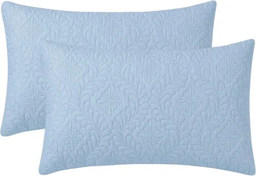 Vista 3 de Breathable Standard Size Cotton Envelope Pillow Protectors for Home Gray