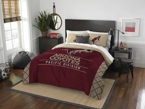 Vista 25 de Juego de edredón y funda de almohada para cama individual o matrimonial/queen, con licencia oficial de la NHL