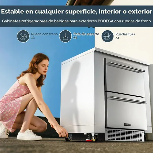 Vista 7 de BODEGA Gabinete de Cocina Exterior de Acero Inoxidable de 24 Pulgadas para Refrigerador de Bebidas, Módulo de Gabinetes de Electrodomésticos