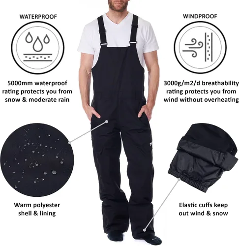 Vista 2 de Alpine Swiss Overol de nieve con aislamiento para hombre, impermeable, para esquí, snowboard