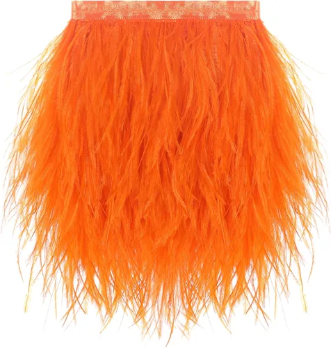 Vista 35 de SOGUGOM Adorno de Plumas de Avestruz Negro - 1.5 Capas 2 Yardas Plumas de 4 Pulgadas Adorno de Cintas con Flecos para Costura, Vestidos, Proyectos
