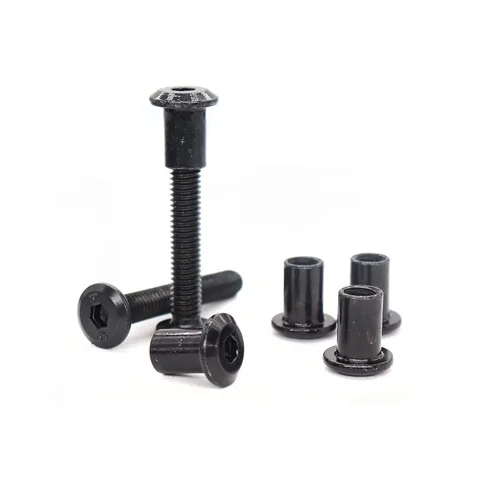 Vista 7 de Juego de 10 tuercas hexagonales M6 x 0.394 in, tornillos negros M6x15mm, para muebles, camas y armarios