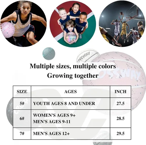 Vista 3 de Baloncesto de cuero compuesto tamaño 5/6/7 Resistencia a alta presión para canchas de concreto, agarre antideslizante que ahorra agua y tecnología