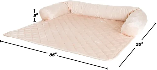 Vista 5 de Funda para sofá para perros - Protector de muebles para mascotas de 35x35 con refuerzo de espuma de memoria en el cuello, tela acolchada y capa base