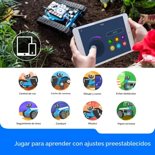 Vista 5 de Set de robot educativo transformable mBot Ranger STEM de Makeblock, de bricolaje, kit de robot 3 en 1, Arduino, aprendizaje de código Scratch 2.0