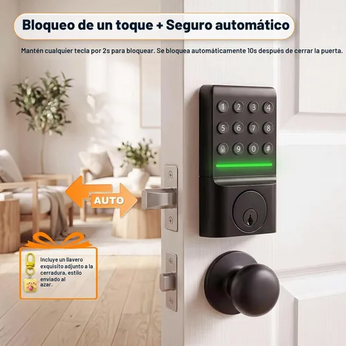 Vista 2 de SEPOX® Keyless Entry Deadbolt, Offline Smart Keypad Doorlock, LED Indicator