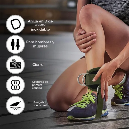 Vista 2 de LAVVON Correas de tobillo para máquinas de cable Kickbacks – Accesorios de cable de tobillo ajustables y cómodos para gimnasio, correa de tobillo