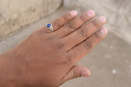 Vista 3 de Avicrafts Lapis Lazuli Stone Ring 925 Sterling Silver Statement Ring For Women Handmade Gemstone Christmas Jewellery Gift For Her