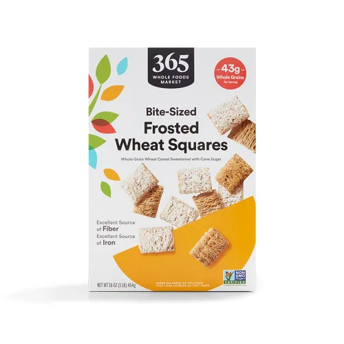 Vista 4 de 365 by Whole Foods Market, Cereal cuadrado de trigo del tamaño de un bocado, 14 onzas