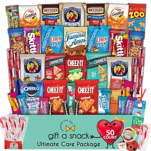 Vista 20 de Gift A Snack - Caja de aperitivos paquete variado de dulces + tarjeta