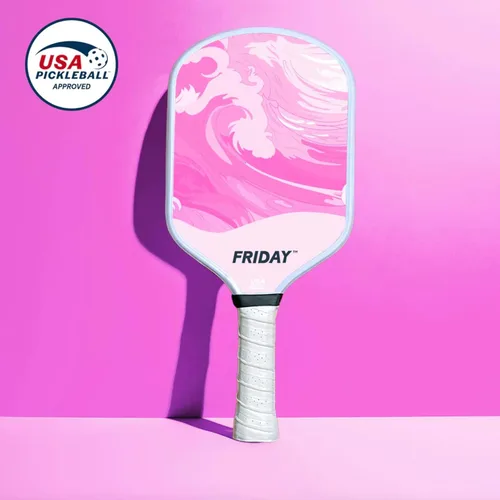 Vista 2 de Pala de pickleball Friday, aprobada por USA Pickleball, fibra de carbono duradera, diseño de cuerpo único termoformado, núcleo de panal, superficie