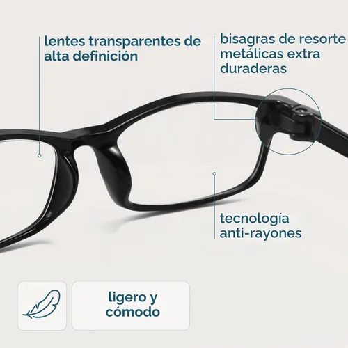 Vista 4 de Gaoye +0.5 Paquete múltiple de lentes de lectura - Lentes con bloqueo de luz azul, marcos TR90, UV400 - Gafas con visión clara *Negro + leopardo