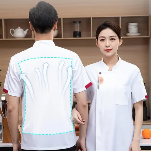 Vista 3 de Chef Coat Jacket for Men Women Unisex Hotel Restaurant Kitchen Button Chef Uniform Comfortable Lightweight