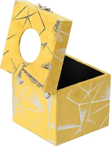 Vista 6 de Caja de pañuelos faciales de terciopelo cuadrado, color amarillo (paquete de 2)