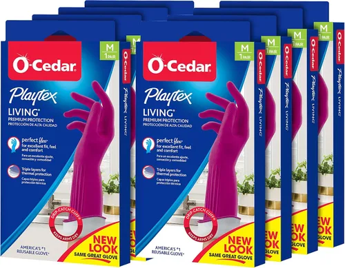 Vista 2 de Playtex Living - Guantes de limpieza de goma reutilizables (pequeños, 3 pares), guantes reutilizables para el hogar de protección prémium