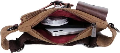 Vista 4 de BAOSHA YB-01 Bolso de la cintura de los hombres de la vendimia Deportes Riñonera Bolsa de Seguridad de Dinero de la Cintura de la Bolsa