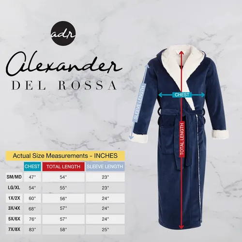 Vista 6 de Alexander Del Rossa . Albornoz de forro polar con capucha para hombre