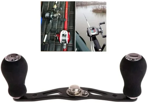 Vista 2 de TEAMWILL Negro EVA Power Pesca carrete mango agarre para Abu Garcia Daiwa Baitcasting carrete