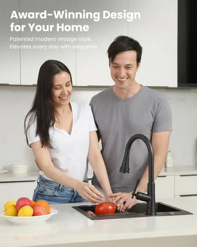 Vista 3 de APPASO Patented Design Black Kitchen Faucet with Pull Down Sprayer Negro