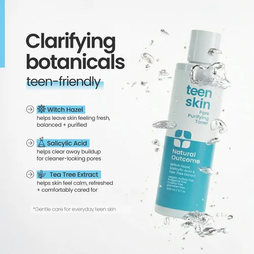 Vista 6 de natural outcome Skin Care - Tónico facial aclarante para el acné para adolescentes, ácido salicílico, astringente facial para eliminar el acné