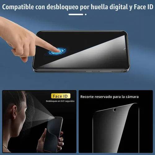 Vista 4 de Slanku Paquete de 3 protectores de pantalla de privacidad para Samsung Negro