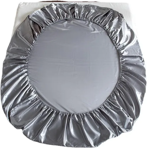 Vista 7 de FCLDESHOP Sábana bajera profunda, sábana bajera de microfibra cepillada satinada de color sólido, funda de colchón fresca de seda de hielo de verano