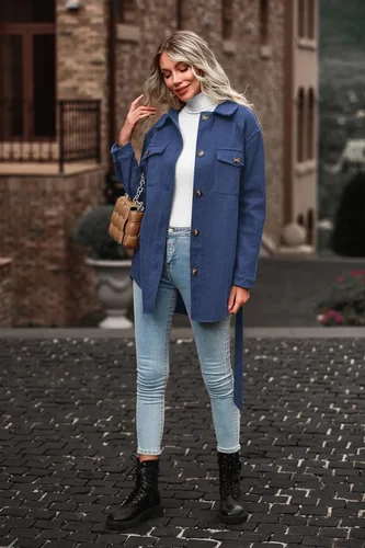 Vista 5 de PRETTYGARDEN Gabardinas de invierno de moda 2023 para mujer, con solapa y botones, con cinturón, chaquetas casuales