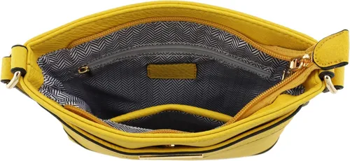 Vista 12 de Bolso bandolera clásico de tamaño mediano con placa dorada