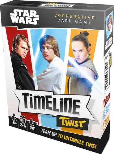Vista 3 de Timeline Twist Star Wars Edition - ¡Organiza escenas icónicas de películas! Juego de trivia cooperativo, divertido juego familiar para niños
