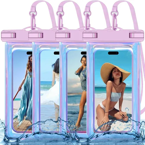 Vista 12 de Paquete de 5 bolsas impermeables universales para teléfono de hasta 8.3 pulgadas, bolsa seca impermeable para teléfono, nivel de protección: IP68