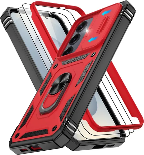 Vista 152 de Gritup Funda para Google Pixel 6 con cubierta deslizante para cámara y protector de pantalla (2 unidades), soporte de anillo giratorio 360°, funda