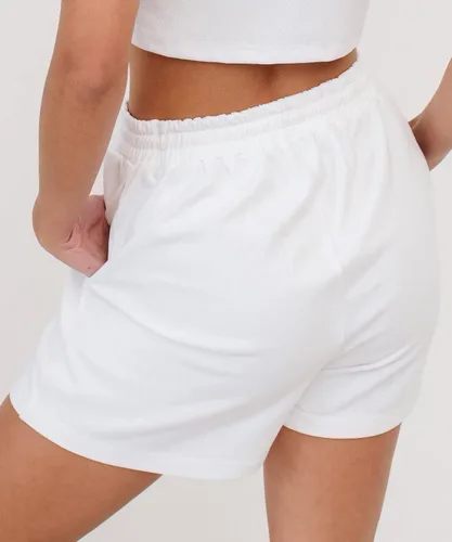 Vista 4 de Belle's Design Pantalones cortos deportivos con cordón, cómodos, elásticos, de algodón de rizo francés, con bolsillos, cintura alta para correr