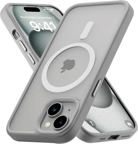 Vista 16 de Tigowos Funda magnética para iPhone 15, resistente a las caídas, sensación de piel mate, a prueba de golpes, ajuste delgado para iPhone 15, negro