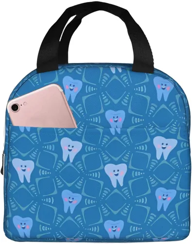 Vista 15 de Lonchera para dentistas, higienista dental, bolsa de almuerzo linda, bolsa de almuerzo aislada, para mujeres, hombres, trabajo, campamento, viajes
